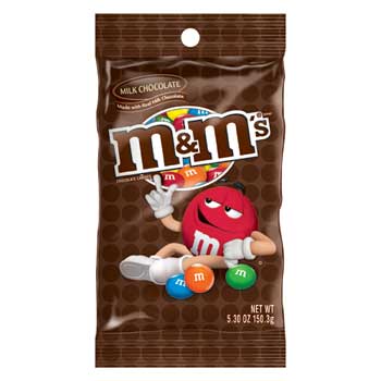 M &amp; M&#39;s Milk Chocolate Peg Pack, 5.3 oz., 12/CS