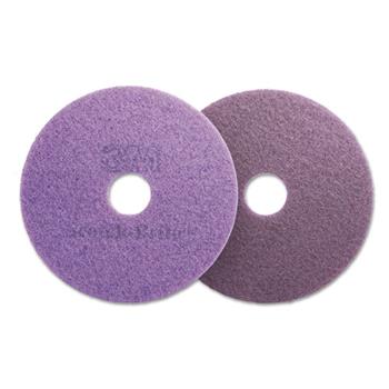 Scotch-Brite Diamond Floor Pads, 16&quot; Diameter, Purple, 5/Carton
