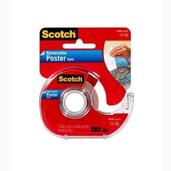 Scotch Removable Poster Tape, 3/4 in x 150 in, Clear