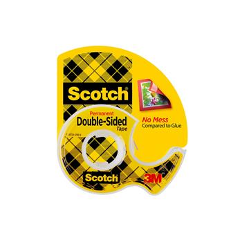 Scotch Double Sided Tape, 1/2 in x 450 in, 1 in Core, Clear