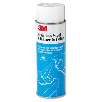 3M Stainless Steel Cleaner &amp; Polish, Lime Scent, Foam, 21 oz. Aerosol Can, 12/Carton