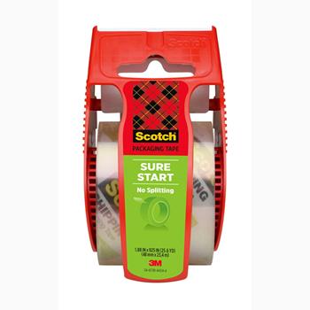 Scotch Sure Start Packaging Tape with Dispenser, 1.88 in x 800 in