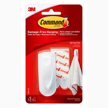 Command Spring Clip, 1 Clip and 2 Medium Strips/Pack