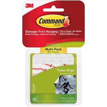 Command™ Poster Strips Value Pack, White, 48/Pack