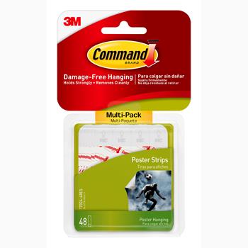Command Poster Strips Value Pack, White, 48 Strips/Pack