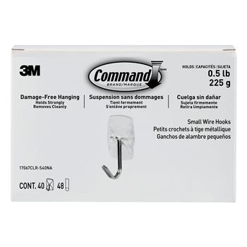 Command Clear Small Wire Hooks, 40 Hooks and 48 Strips/Pack