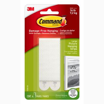 Command Large Picture Hanging Strips, White, 4 Sets of Strips/Pack