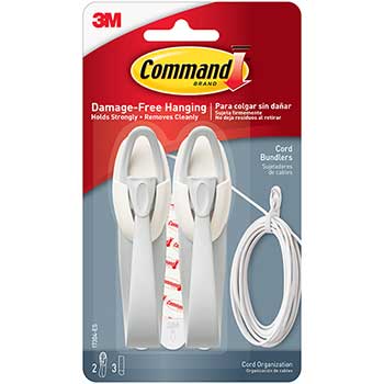Command™ Cable Bundler, White, 2/Pack