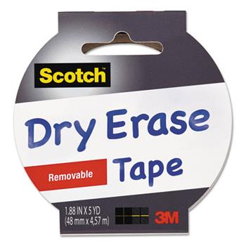 Scotch Dry Erase Tape, 1.88&quot; x 5yds, 3&quot; Core, White