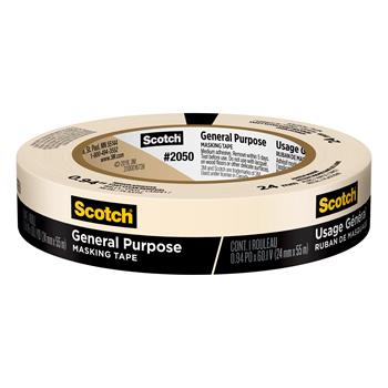 Scotch General Purpose Masking Tape, 0.94 in x 60.1 yd (24mm x 55m), 1 Roll/Pack