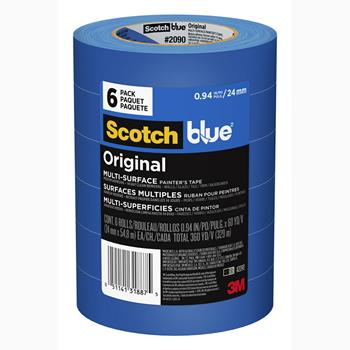 Scotch Original Painter&#39;s Tape, 0.94 in x 60 yd, Blue, 6 Rolls/Pack