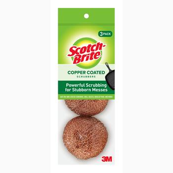 Scotch-Brite Copper Coated Scouring Pad, 2.5 in x 2.75 in, 8/Carton