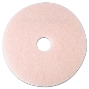 3M Eraser Burnish Floor Pad 3600, 19&quot;, Pink, 5/Carton