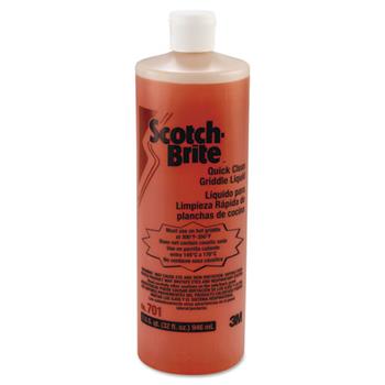 Scotch-Brite Quick Clean Griddle Liquid, 1 qt Bottle, 4/Carton