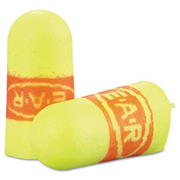 3M E&#183;A&#183;Rsoft SuperFit Single-Use Earplugs, Cordless, 33NRR, Yellow/Red, 200 Pairs