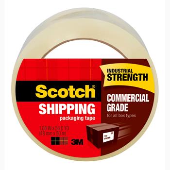 Scotch Commercial Grade Packaging Tape Value Pack, 1.88 in x 54.6 yd, Clear, 48 Rolls of Tape with 1 Dispenser/Case