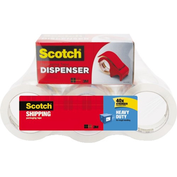 Scotch™ 3850 Heavy-Duty Packaging Tape, 1.88&quot; x 54.6 yds., 3.1 Mil, 3&quot; Core, Clear, 6 Rolls/Pack