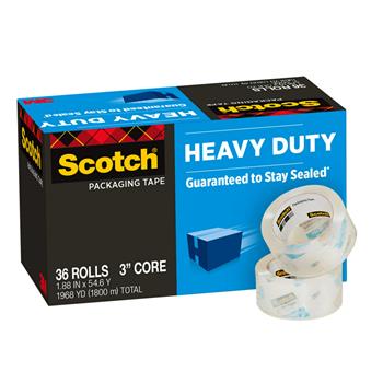 Scotch Heavy Duty Shipping Packaging Tape, 1.88 in x 54.6 yd, 36 Rolls/Carton
