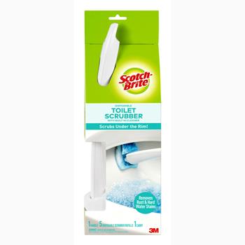 Scotch-Brite Disposable Toilet Scrubber Cleaning System, 1 Scrubber and 5 Refills