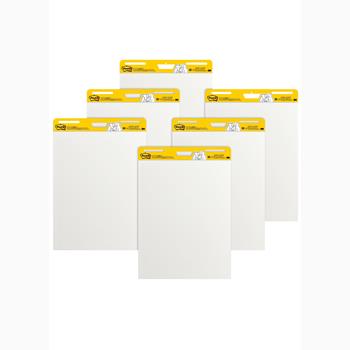 Post-it&#174; Super Sticky Easel Pad, 25 in x 30 in, White, 30 Sheets/Pad, 6 Pads/Carton