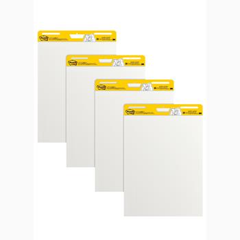 Post-it Super Sticky Easel Pad, Unruled, 25&quot; x 30&quot;, White, 30 Sheets/Pad, 4 Pads/Carton