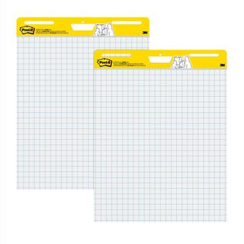 Post-it&#174; Easel Pad, 25 in x 30 in, White with Grid, 30 Sheets/Pad, 2 Pads/Carton