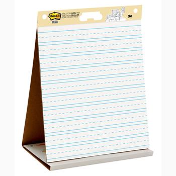 3M Super Sticky Tabletop Easel Pad, 20&quot; x 23&quot;, White with Primary Lines, 20 Sheets/Pad, 6 Pads/Carton