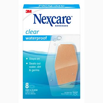 3M Nexcare Waterproof Bandages, Knee and Elbow, 64/Box