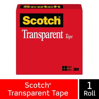 Scotch Transparent Tape, 3/4 in x 1296 in
