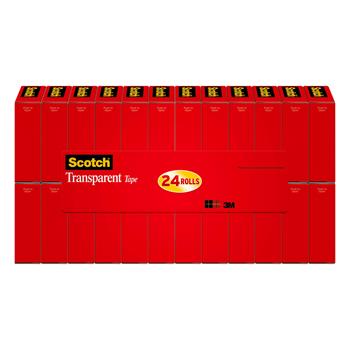 Scotch™ Transparent Tape, 3/4 in x 1000 in, 24 Boxes/Pack