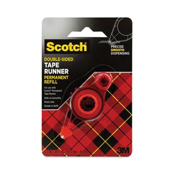 Scotch Tape Runner Refill, 0.31&quot; x 49 ft, Dries Clear