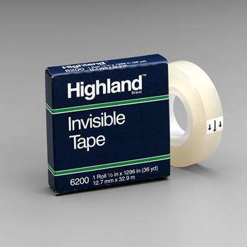 Highland™ Invisible Tape, 1/2 in x 1296 in