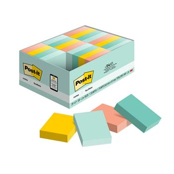 Post-it Notes Value Pack, 1 3/8 in x 1 7/8 in, Beachside Cafe Collection, 24 Pads/Pack