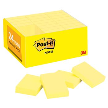 Post-it Notes Value Pack, 1 3/8 in. x 1 7/8 in., Canary Yellow, 24/Pack