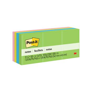 Post-it&#174; Notes, 1-3/8 in x 1-7/8 in, Floral Fantasy Collection, 12 Pads/Pack