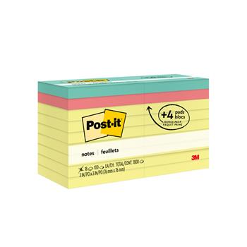 Post-it&#174; Notes Value Pack, 3 in x 3 in, 14 in Canary Yellow, 4 in Poptimistic Collection, 18/Pack