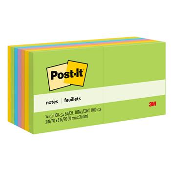 Post-it&#174; Notes, 3 in x 3 in, Floral Fantasy Collection, 14 Pads/Pack