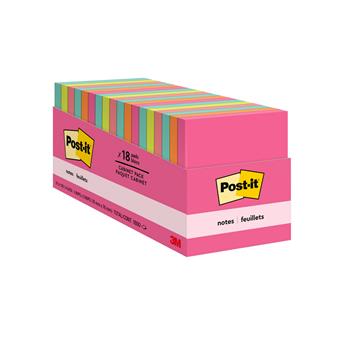 Post-it Notes Cabinet Pack, 3 in x 3 in, Poptimistic Collection, 100 Sheets/Pad, 18 Pads/Pack
