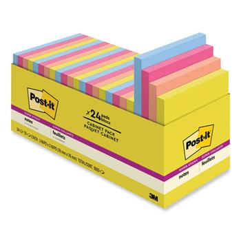 Post-it Note Pads, 3&quot; x 3&quot;, Summer Joy Collection Colors, 70 Sheets/Pad, 24 Pads/Pack