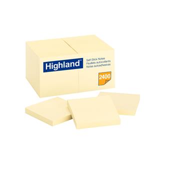 Highland Notes, 3 in x 3 in, Yellow, 24 Pads/Pack