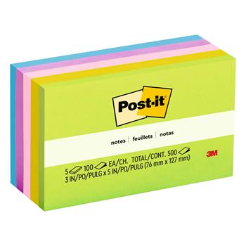 Post-it&#174; Notes, 3 in x 5 in, Floral Fantasy Collection, 5/Pack