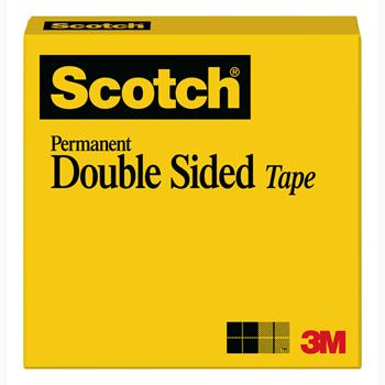 Scotch™ Double Sided Tape, 1/2 in x 1296 in, 3 in Core