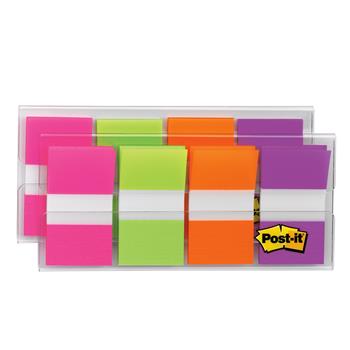 Post-it&#174; Flags, Assorted Bright Colors, .94 in Wide, 80/On-the-Go Dispenser, 2 Dispensers/Pack