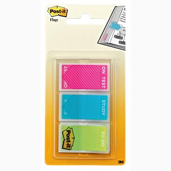 Post-it Flags, Study Memo Assorted Colored Flags, .94 in x 1.7 in, 60/Set