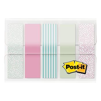 Post-it&#174; Printed Flags in On-the-Go Dispenser, 0.47 in x 1.7 in, Gradient Pattern Collection, 100/Pack