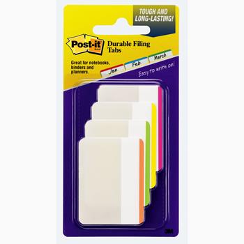 Post-it Tabs, 2 in, Assorted Bright Colors, 4 Colors, 6 Tabs/Color, 24 Tabs/Pack