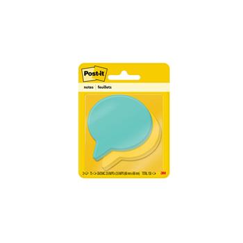 Post-it Notes, 3 in x 3 in, Thought Bubble Shape