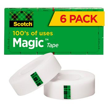 Scotch Tape, 3/4 in x 1,000 in, 6 Boxes/Pack
