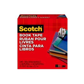 Scotch Book Tape, 1.5 in x 540 in, 1 Roll/Pack, Transparent