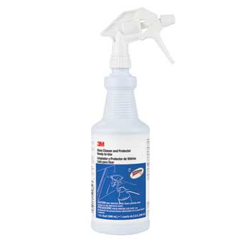 3M Glass Cleaner &amp; Protector, 32 oz. Spray Bottle, Unscented, 12/CT